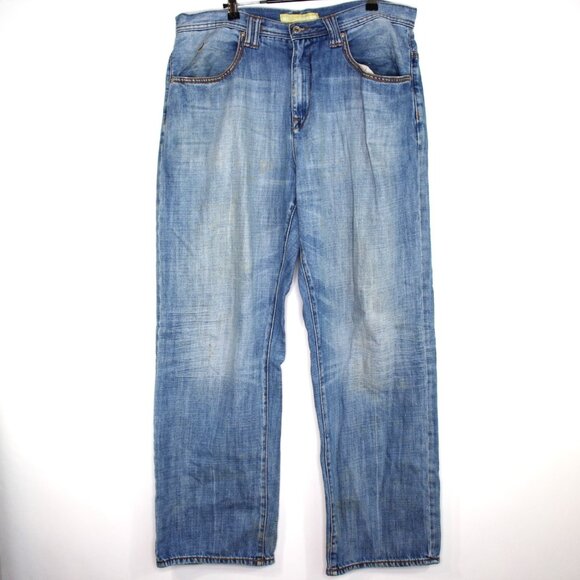 Vintage Rocawear Mens 38 x 32 Y2K Embroidered Baggy Wide Leg Jeans Q1047 - Picture 2 of 8